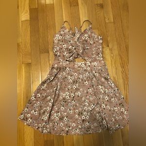 pink cider floral mini dress
